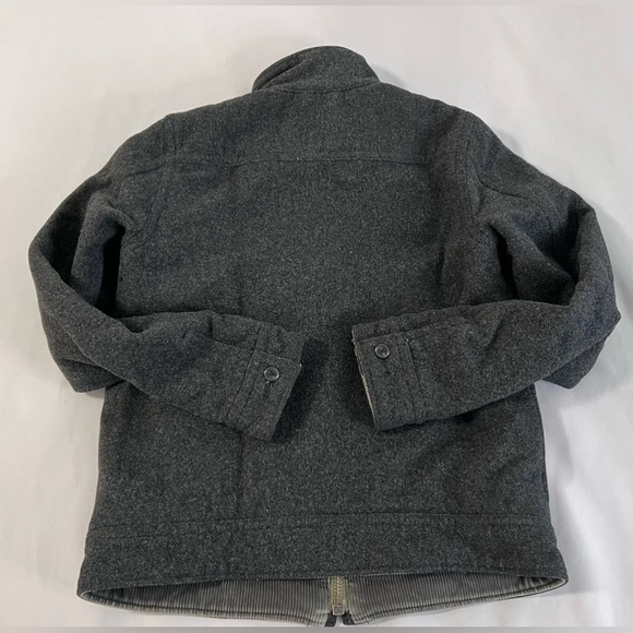 Abercrombie Fitch Wool Jacket Mens Medium Gray Full Zip Quilted Lined Coat - Picture 9 of 10